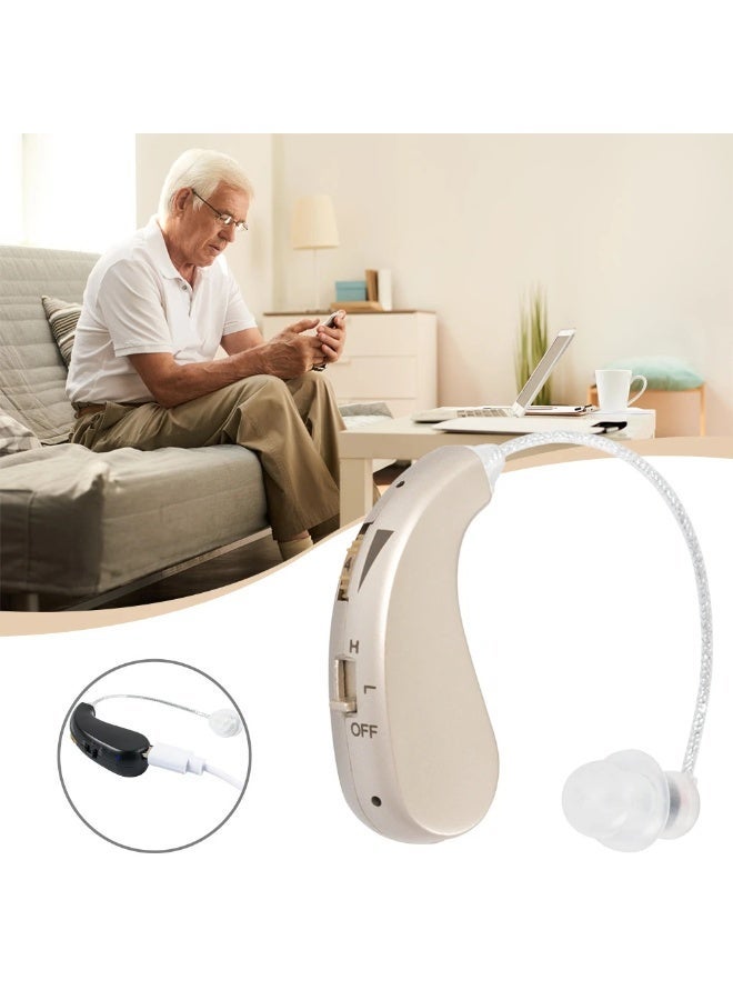 Rechargeable Hearing Aid for Hearing Loss, Digital Noise Cancelling Hearing Amplifier with Volume Control, Comfortable Behind The Ear Hearing Aid for Seniors - Image 1